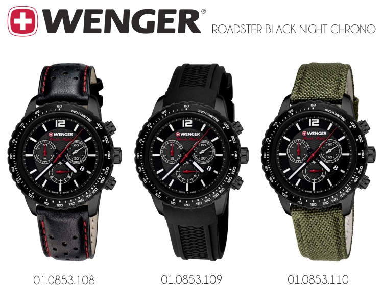 Wenger Roadster Black Night Chrono 01.0853.108, 01.0853.109, 01.0853.110