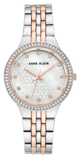 ANNE KLEIN Patterned Mother-of-Pearl Dial Bracelet Watch AK/3817MPRT