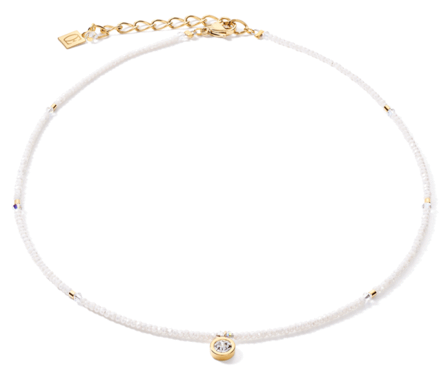 Coeur de Lion Necklace small crystal gold & white 5033/10-1416