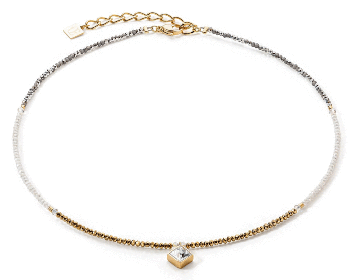 Coeur de Lion Brilliant Square necklace gold-crystal 6006/10-1816