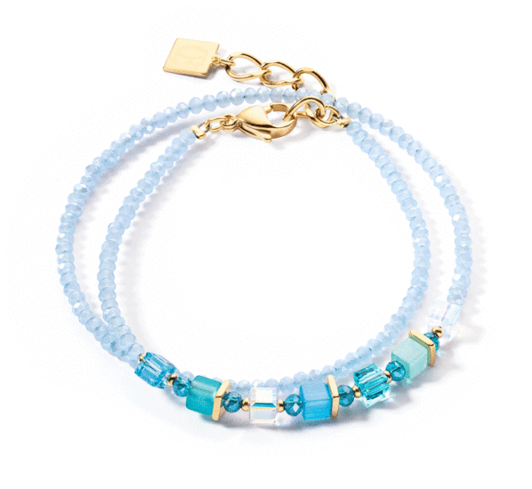 Coeur de Lion Joyful Colours Wrap Bracelet Gold Turquoise 4564/30-0600