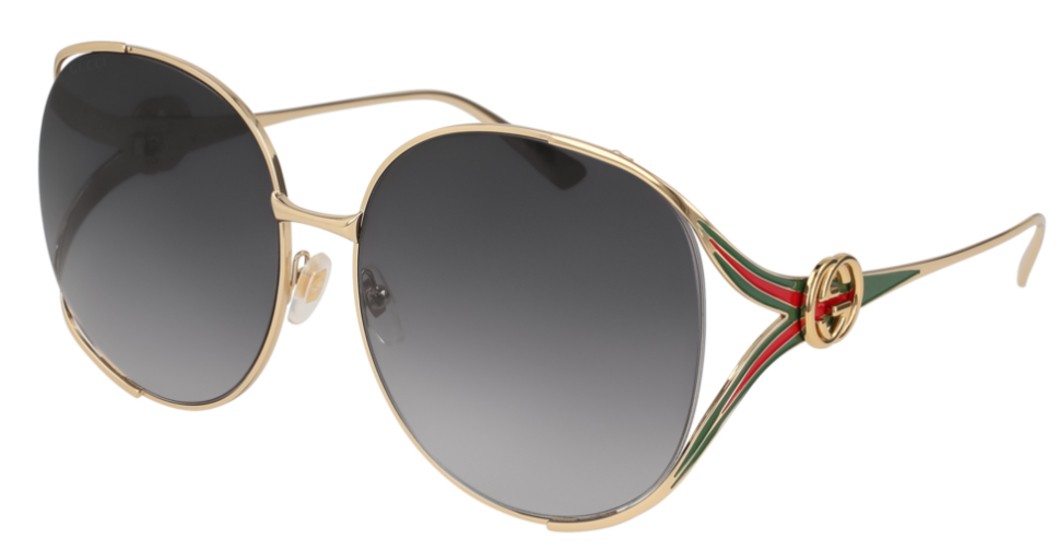 Gucci Round-Frame Metal Sunglasses GG0225S 001