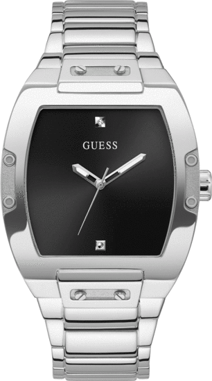 GUESS SILVER TONE CASE SILVER TONE STAINLESS STEEL WATCH GW0387G1