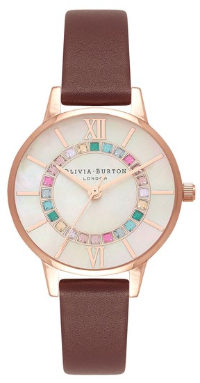 Olivia Burton Sparkle Wonderland Blush Midi Dial, Burgundy & Rose Gold Watch OB16WD98