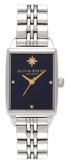 Olivia Burton Celestial Navy Sunray Dial & Silver Bracelet Watch OB16GD88