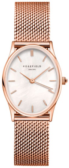 ROSEFIELD The Oval White MOP Mesh Rose Gold OWRMR-OV12