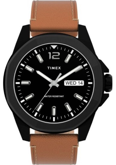 TIMEX Essex Avenue 44mm Leather Strap Watch TW2U15100