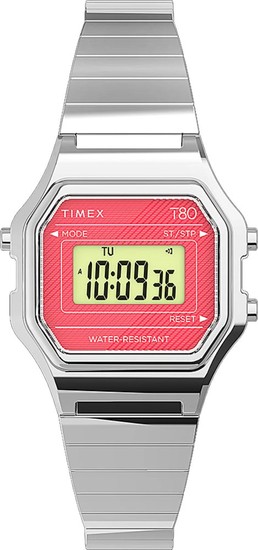 TIMEX T80 Mini 27mm Stainless Steel Expansion Band Watch TW2U94200