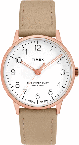 TIMEX Waterbury Classic 36mm Leather Strap Watch TW2T27000