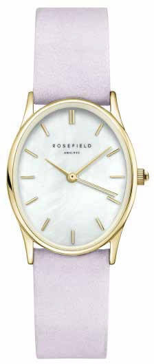 ROSEFIELD The Oval White MOP Lilac Nubuck Gold 24*29mm OWLLG-OV04