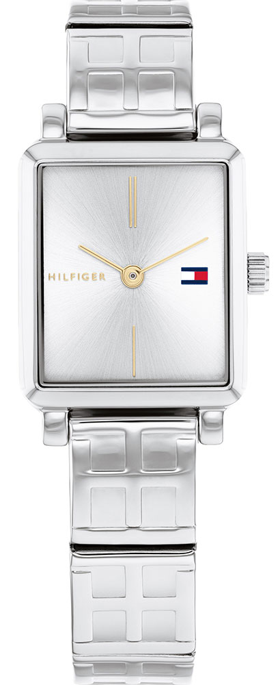 TOMMY HILFIGER STAINLESS STEEL SQUARE MONOGRAM WATCH 1782327