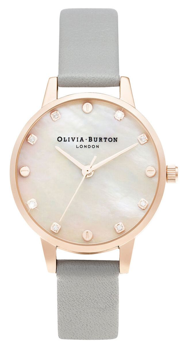 Olivia Burton Midi Mother Of Pearl Dial Grey & Rose Gold Watch OB16SE12