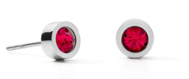 COEUR DE LION Earrings Crystal & stainless steel silver red 0228/21-0317