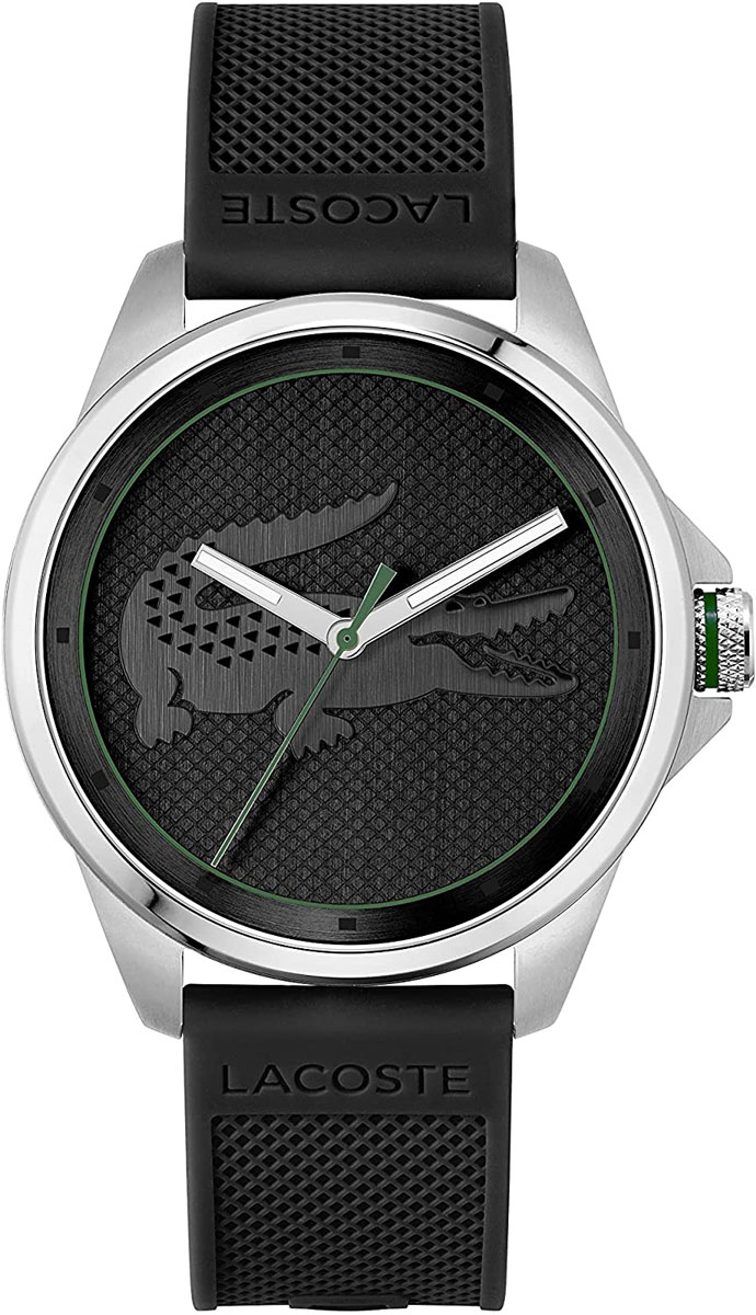 Lacoste Le Croc 3 Hands Watch - Black With Silicone Strap 2011156