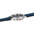 MONDAINE OFFICIAL SWISS RAILWAYS CLASSIC: PETITE SILVER-CASE WATCH WITH DEEP OCEAN BLUE SUSTAINABLE-STRAP A660.30314.40SBD