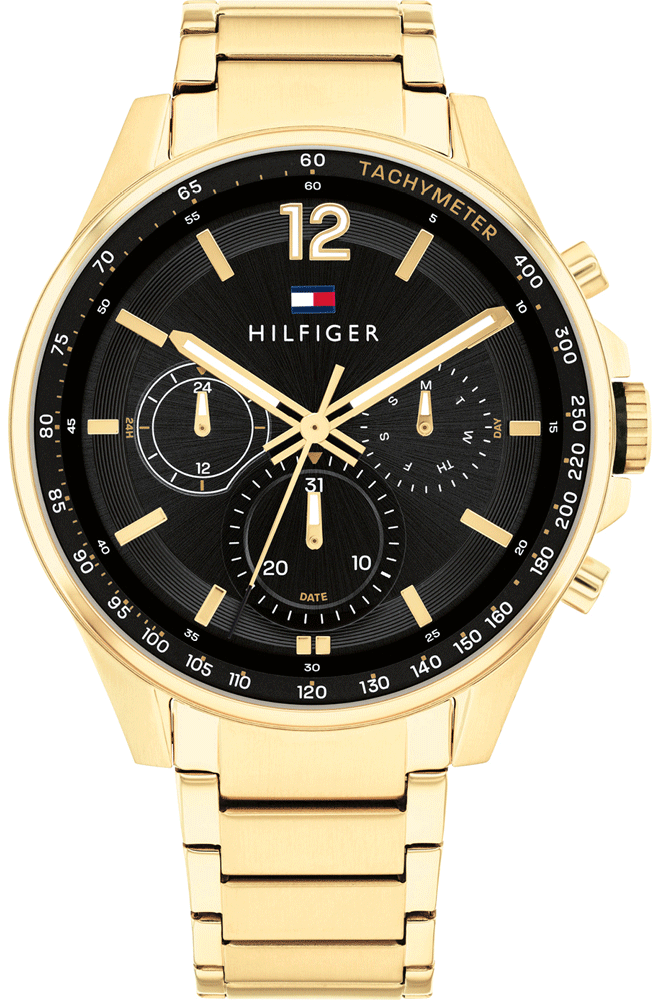 TOMMY HILFIGER GOLD-PLATED RACING WATCH 1791974