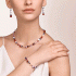 Coeur de Lion Bracelet GeoCUBE® Crystals & Gemstones Red-Purple 4905/30-0308