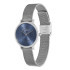OLIVIA BURTON Signature 28mm Floral Ultra Slim Blue & Silver Mesh Watch 24000057